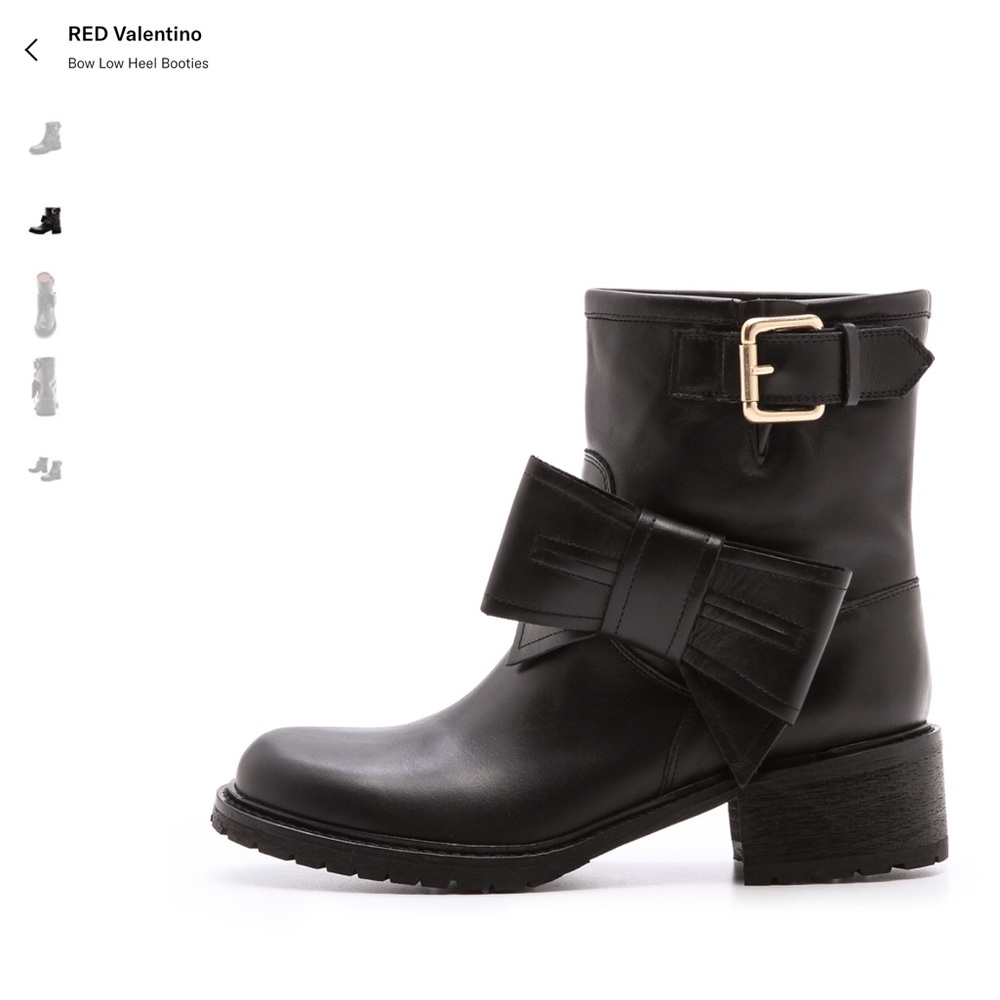 Valentino black Bow leather biker Boots